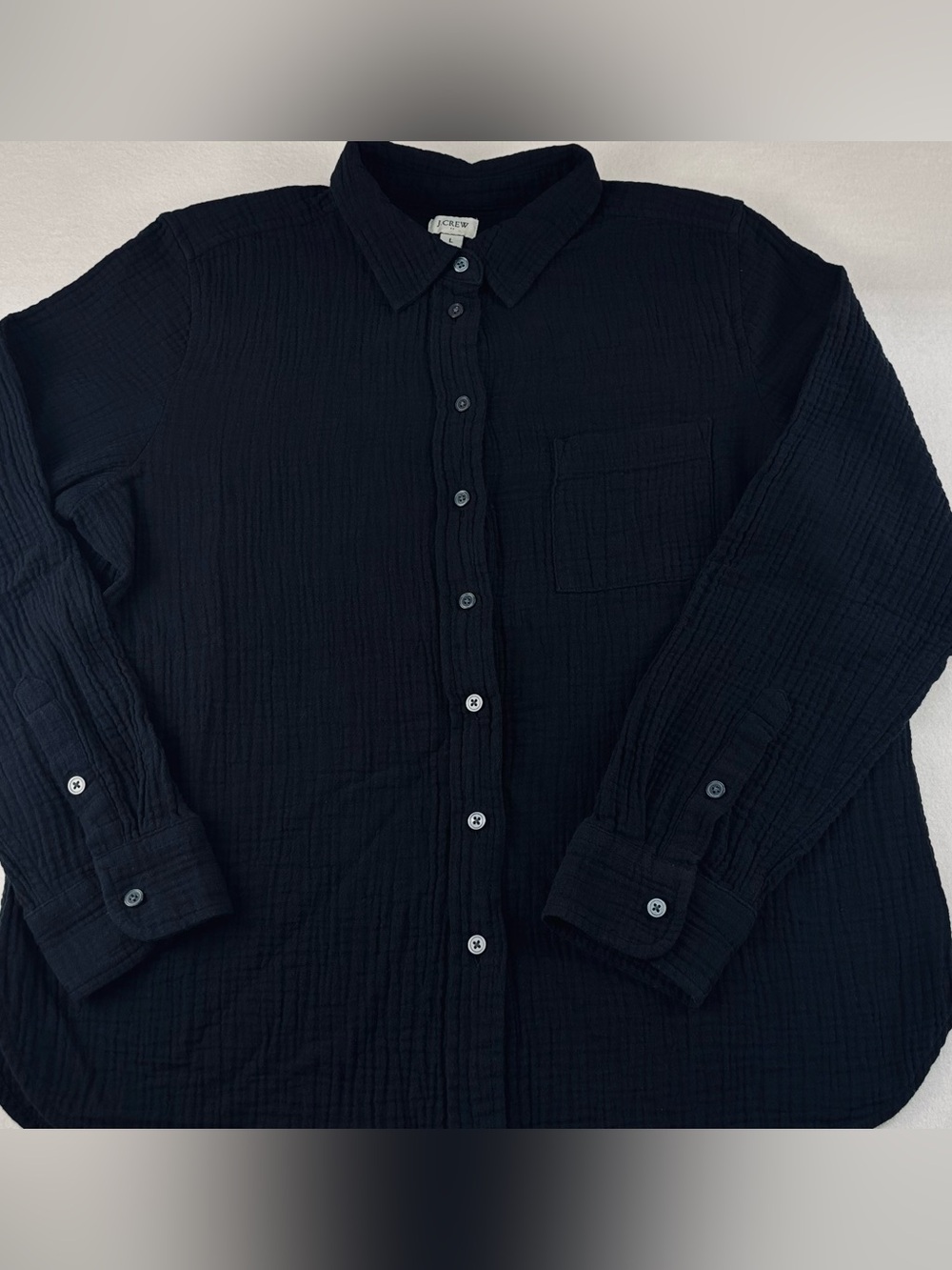 J. Crew Woman’s BlackTextured Button-Down Shirt 100% cotton great condition